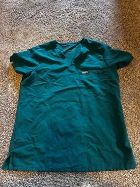 Figs Hunter green  V-Neck Scrub Top